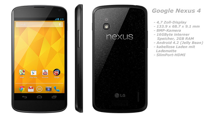 Google Nexus 4 schwarz