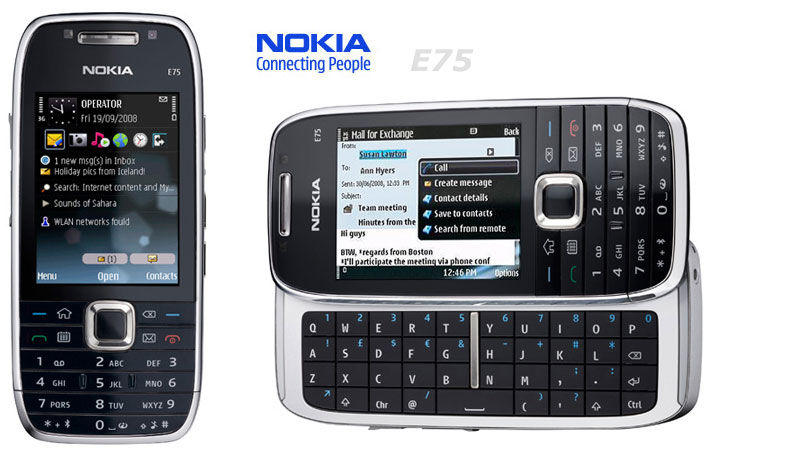 Nokia E75 silver black