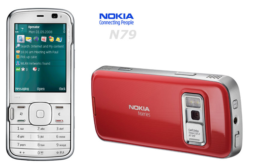 Nokia N79 grey red