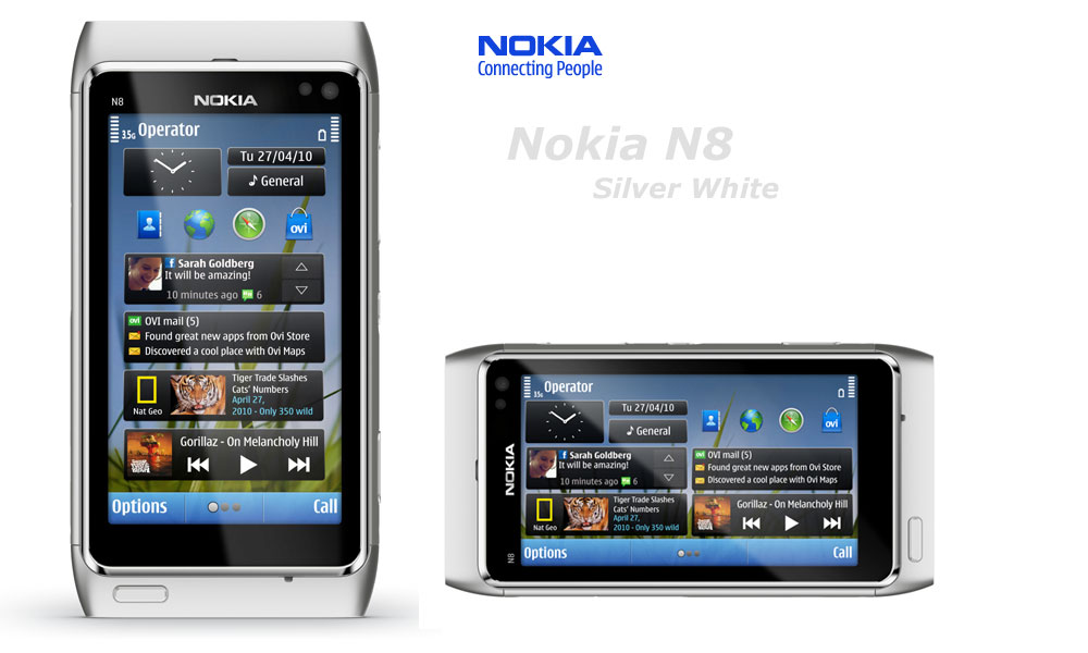 Nokia N8 silver white